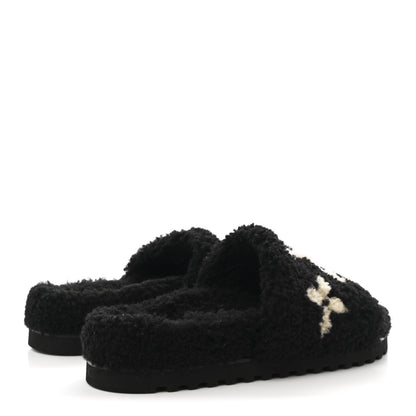 Louis Vuitton Shearling Monogram Giant Paseo Flat Comfort Mule 39 Black 5 of 9