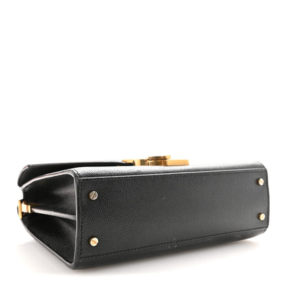 Saint Laurent Grain de Poudre Mini Classic Monogram Cassandra Top Handle Black 4 of 9