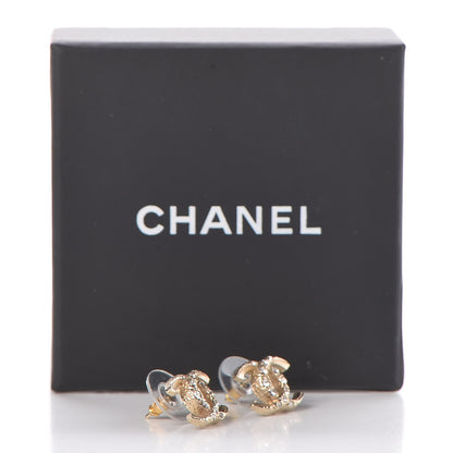 Chanel Crystal CC Earrings Gold 5 of 5
