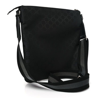 Gucci Nylon Monogram Small Flat Messenger Bag Black 3 of 10