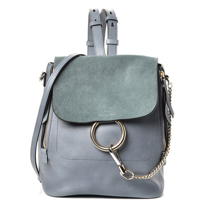 Chloe Suede Calfskin Medium Faye Backpack Cloudy Blue 1 of 7