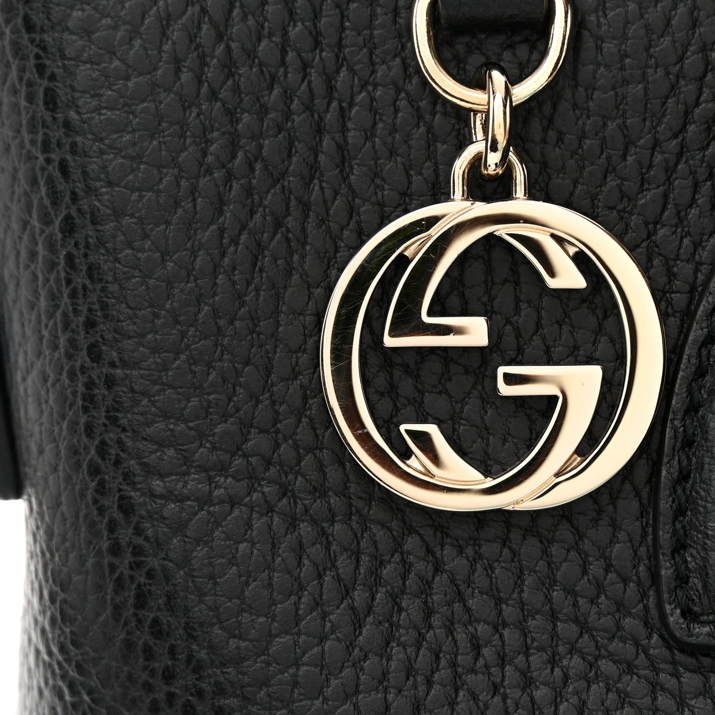 Dollar Calfskin GG Charm Satchel Black