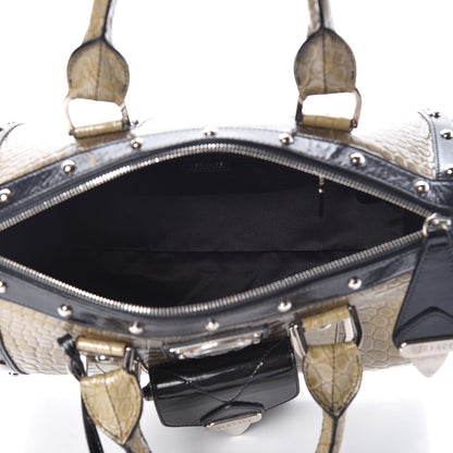 Versace Calfskin Crocodile Embossed Madonna Satchel 5 of 12