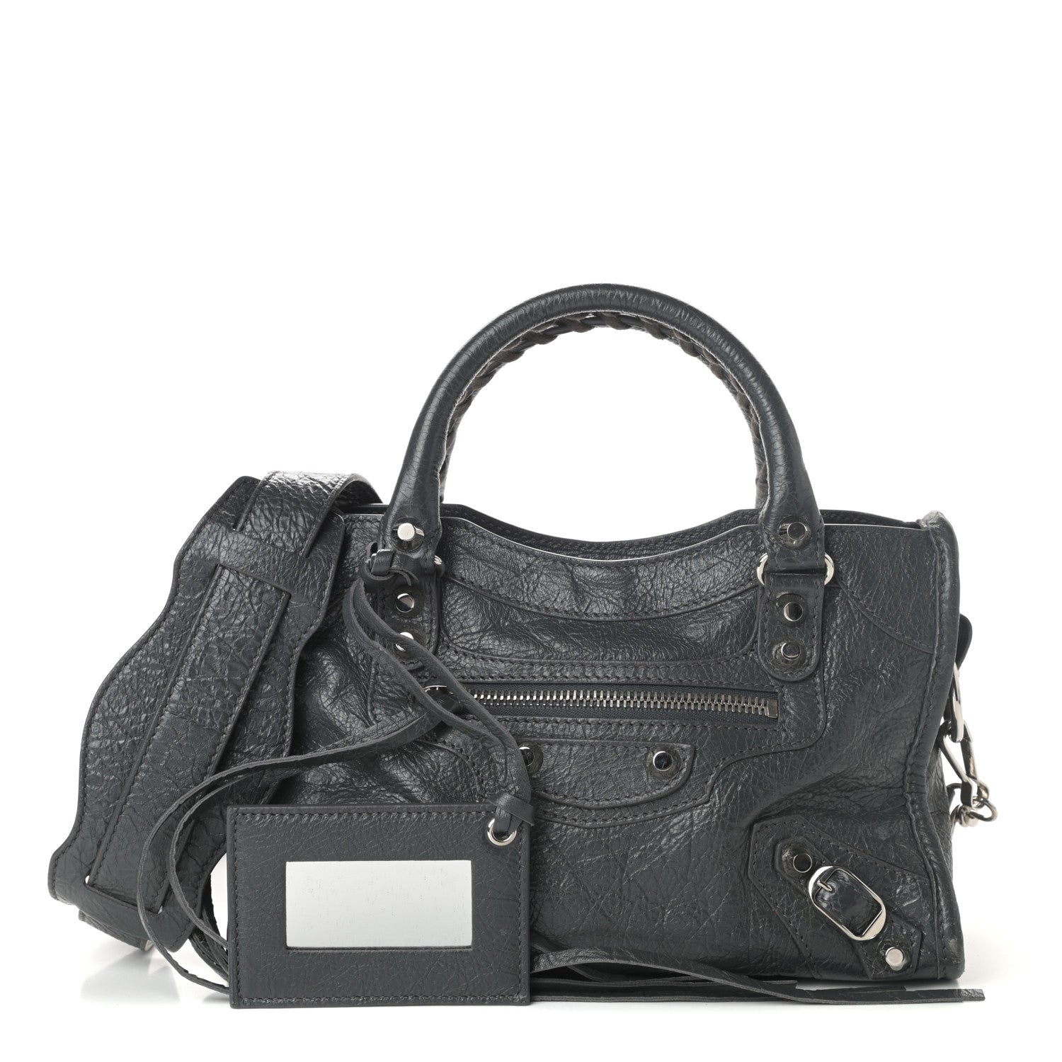 Balenciaga Agneau Classic Silver Hardware Mini City Gris Fossile 1 of 9