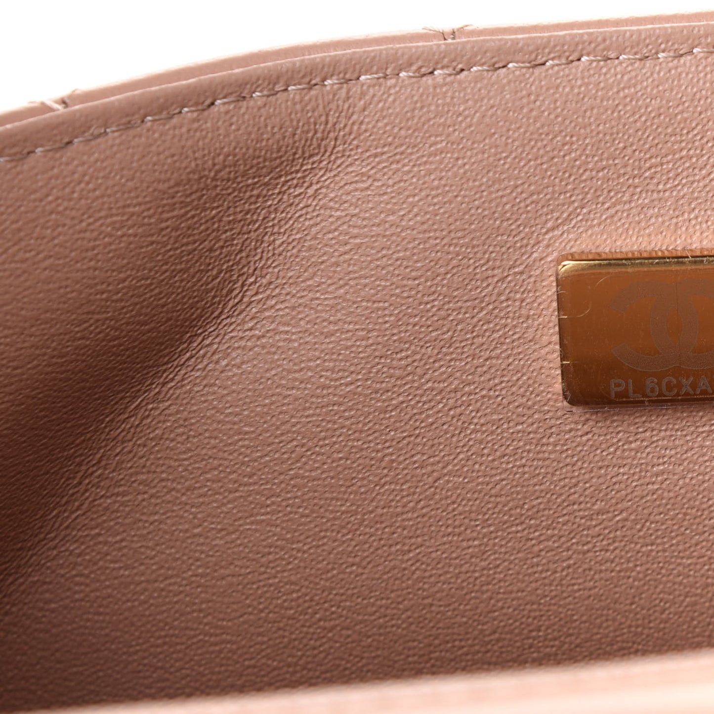 Lambskin Quilted Mini Top Handle Rectangular Flap Beige