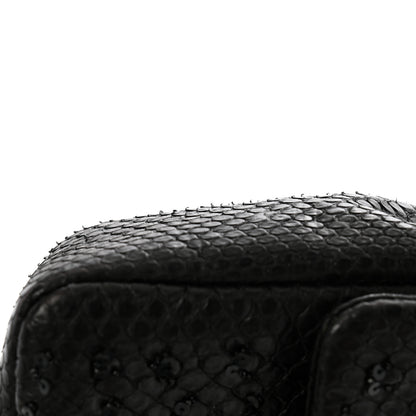 Chanel Metallic Snakeskin Sequin Flap Black 14 of 14