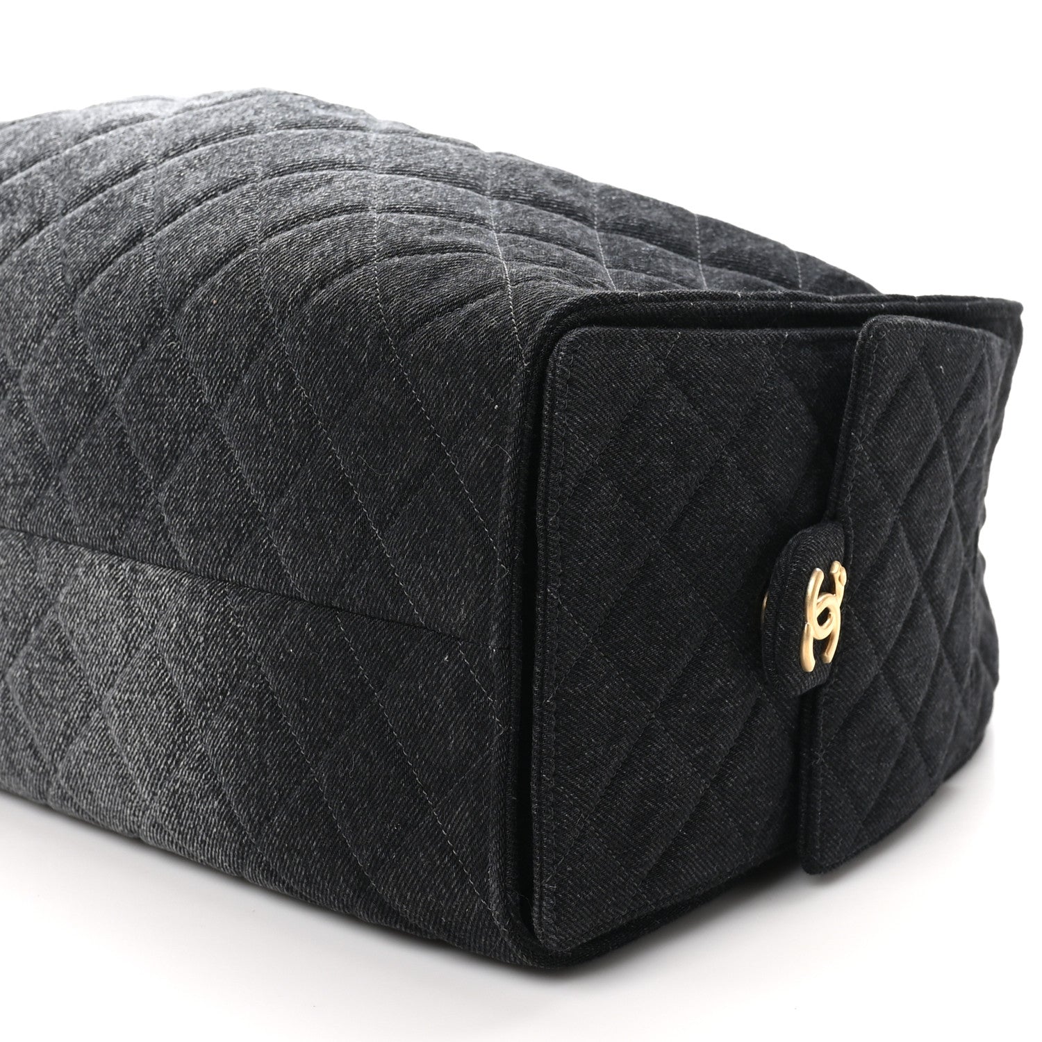 Chanel Washed Denim Quilted Large Chanel 25 Handbag Black 11 of 11