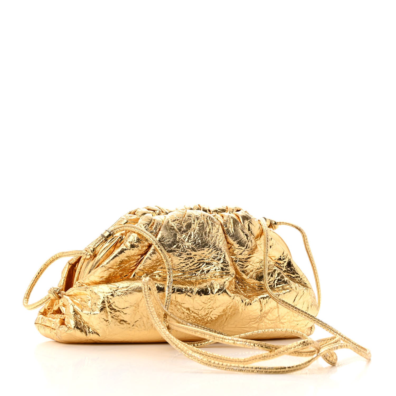Bottega Veneta Metallic Crushed Calfskin The Mini Pouch Gold 2 of 8