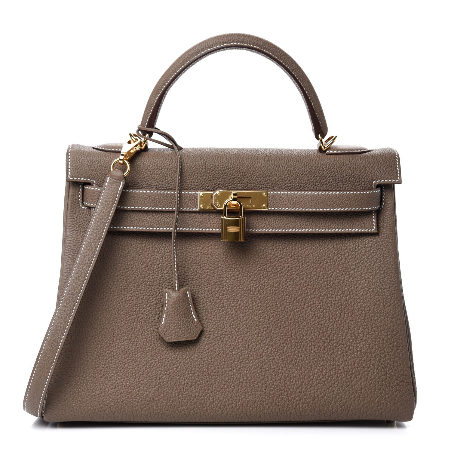 Hermes Togo Kelly Retourne 32 Etoupe 1 of 12