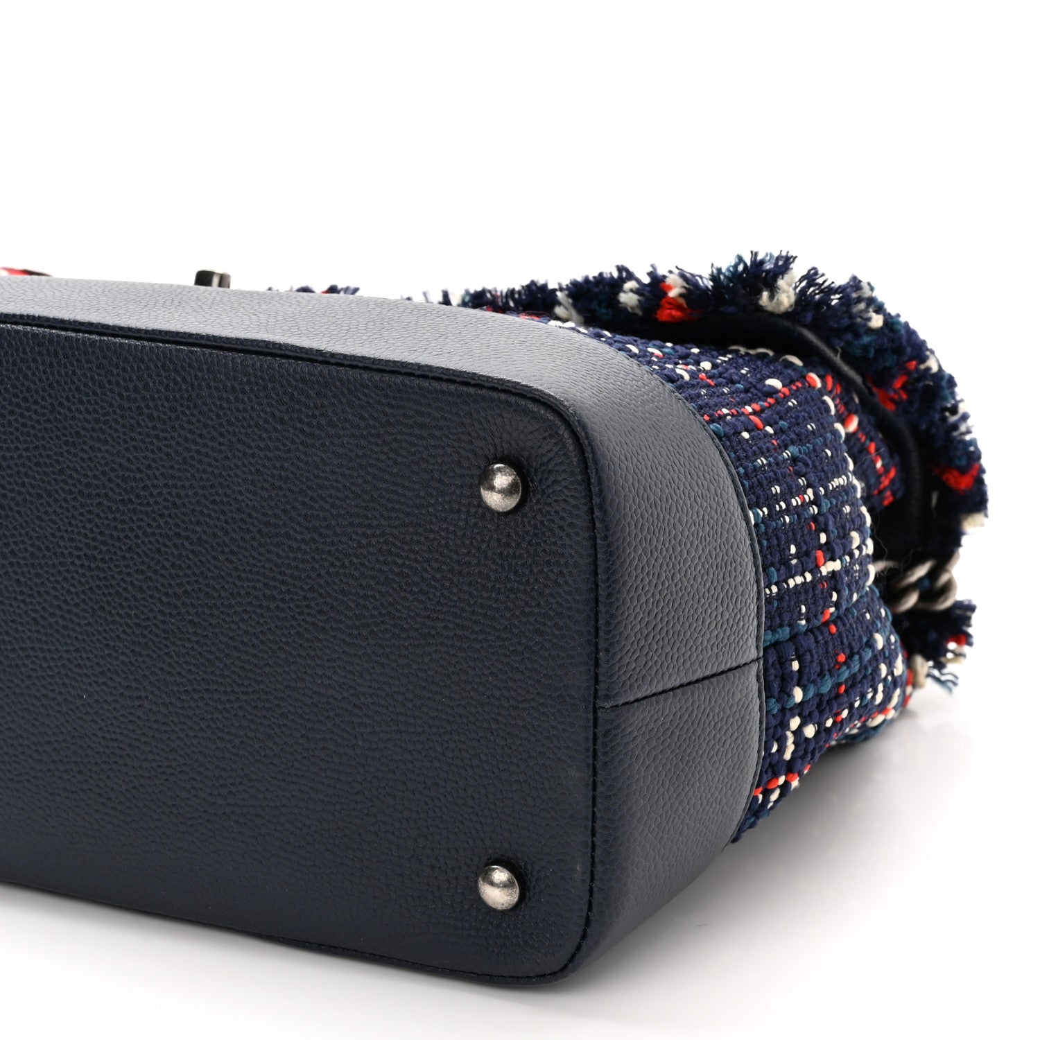 Chanel Tweed Trip Top Handle Flap Navy 9 of 10