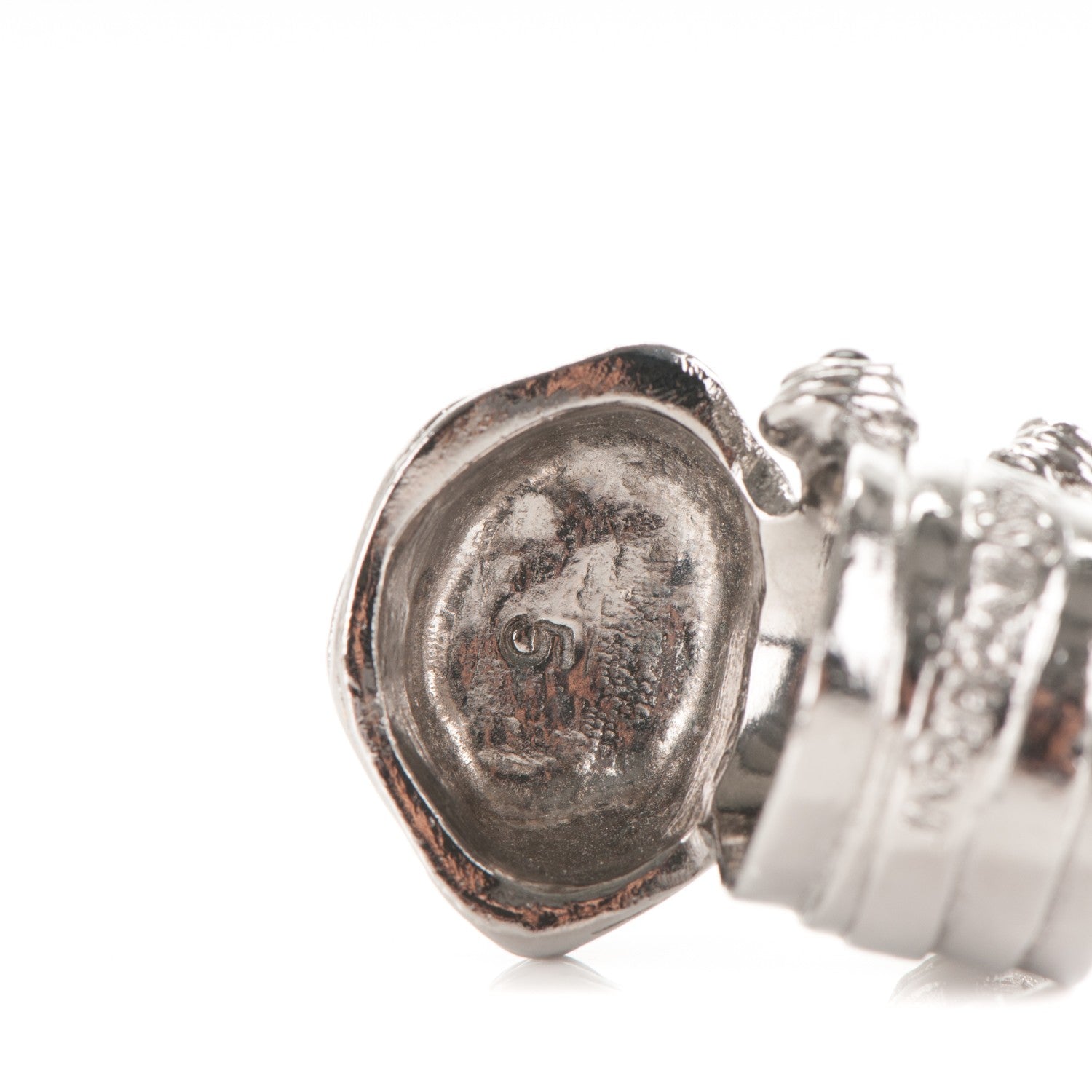 Saint Laurent Enamel Arty Ring 5 Tin Black 4 of 4