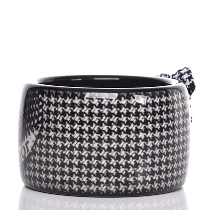 Christian Dior Resin Tweed Crystal Houndstooth Print Wide Bracelet Black 3 of 3