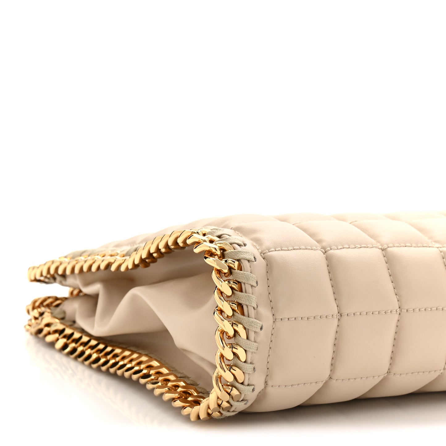 Vegan Leather Quilted Mini Falabella Tote Semolina