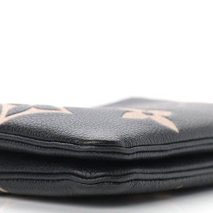 Louis Vuitton Empreinte Monogram Giant Double Zip Pochette Black Cream 5 of 13