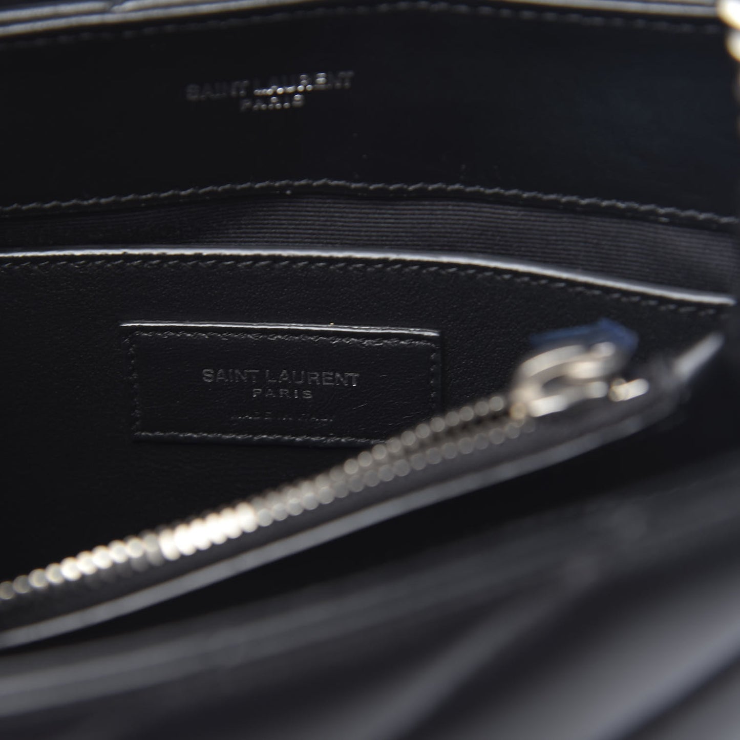Calfskin Y Quilted Monogram Small Loulou Chain Satchel Black
