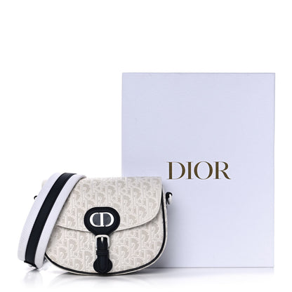 Christian Dior Calfskin Perforated Oblique Medium Bobby Flap White Blue 12 of 12