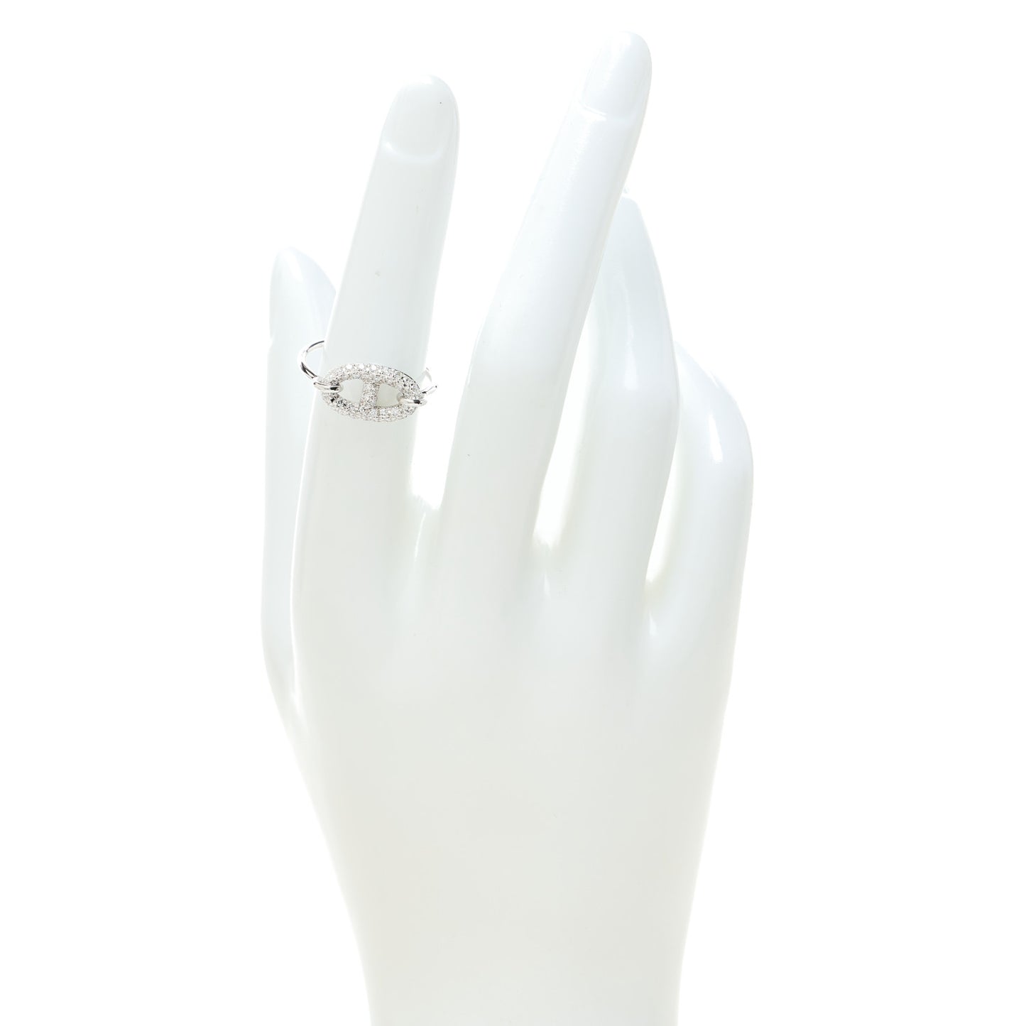 18K White Gold Diamond Farandole Ring 52 6