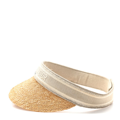 Christian Dior Straw Embroidered Dioriviera D-Ocean Visor Natural Grey 4 of 8