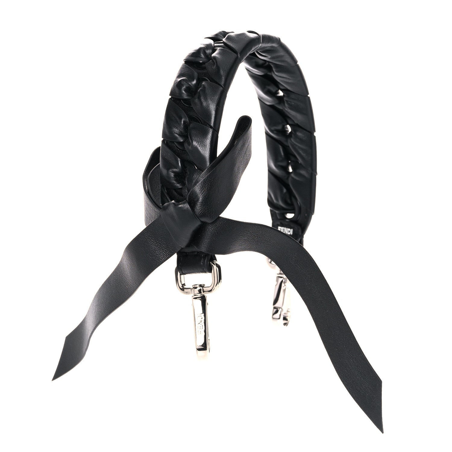 Fendi Vitello Liberty Shiny Nappa Lace Up Bow Mini Strap You Black 2 of 7