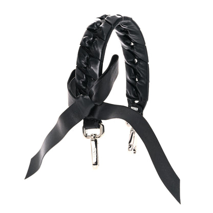 Fendi Vitello Liberty Shiny Nappa Lace Up Bow Mini Strap You Black 2 of 7