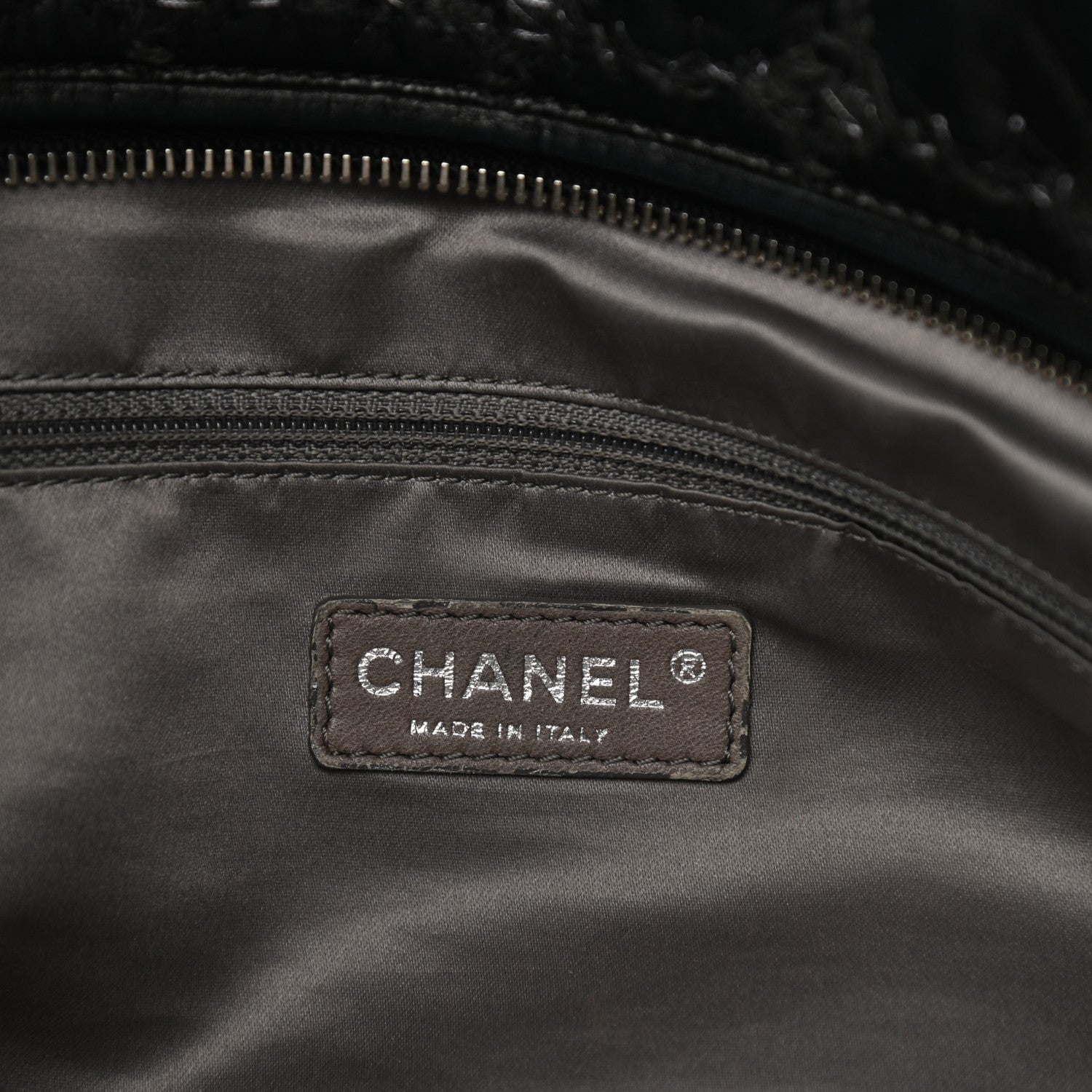 Chanel Lambskin Tweed Double Stitch Tote Black 6 of 10