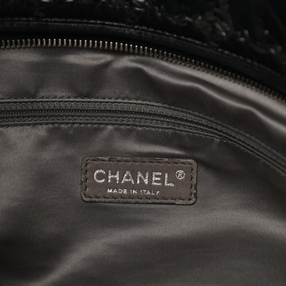 Chanel Lambskin Tweed Double Stitch Tote Black 6 of 10