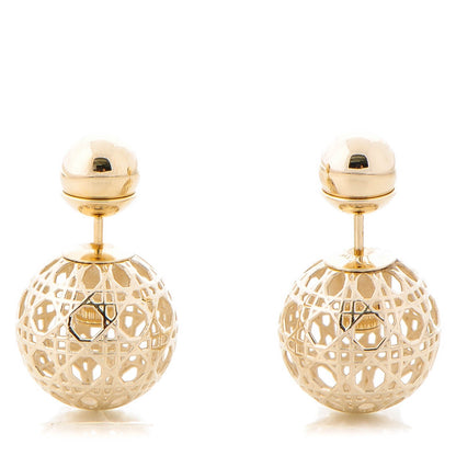 Christian Dior Cannage Mise En Dior Tribal Earrings Gold 1 of 5