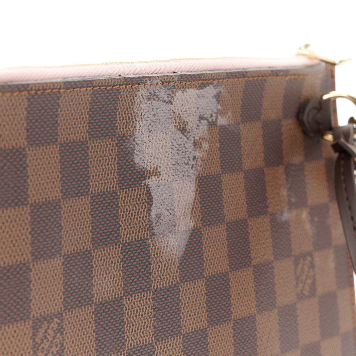 Damier Ebene Neverfull MM GM Pochette Rose Ballerine