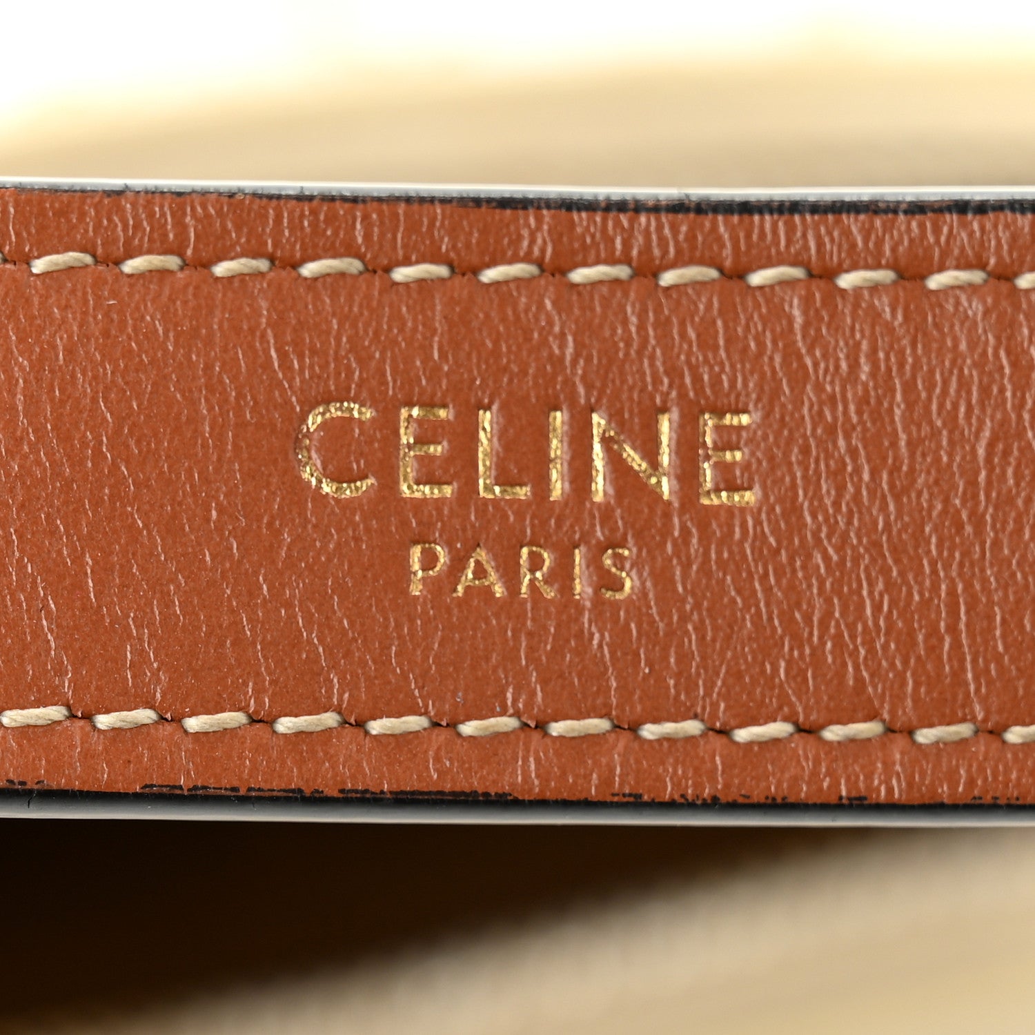Celine Canvas Calfskin Ava Triomphe Shoulder Bag White 6 of 12