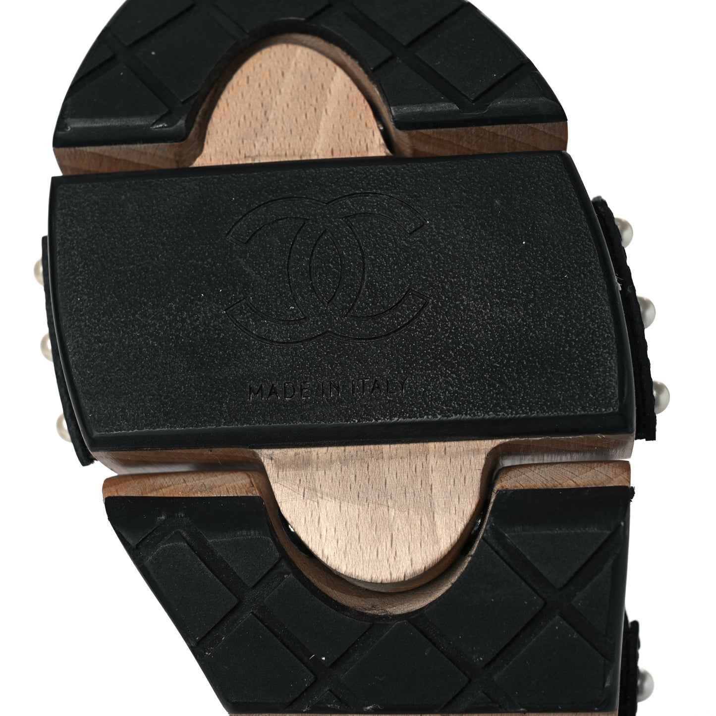 Calfskin CC Sandal Clogs 40 Black