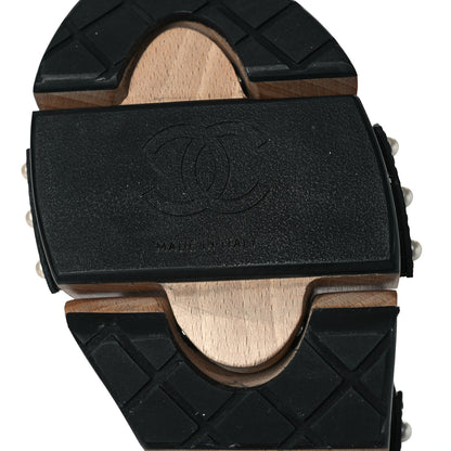 Chanel Calfskin CC Sandal Clogs 40 Black 6 of 8