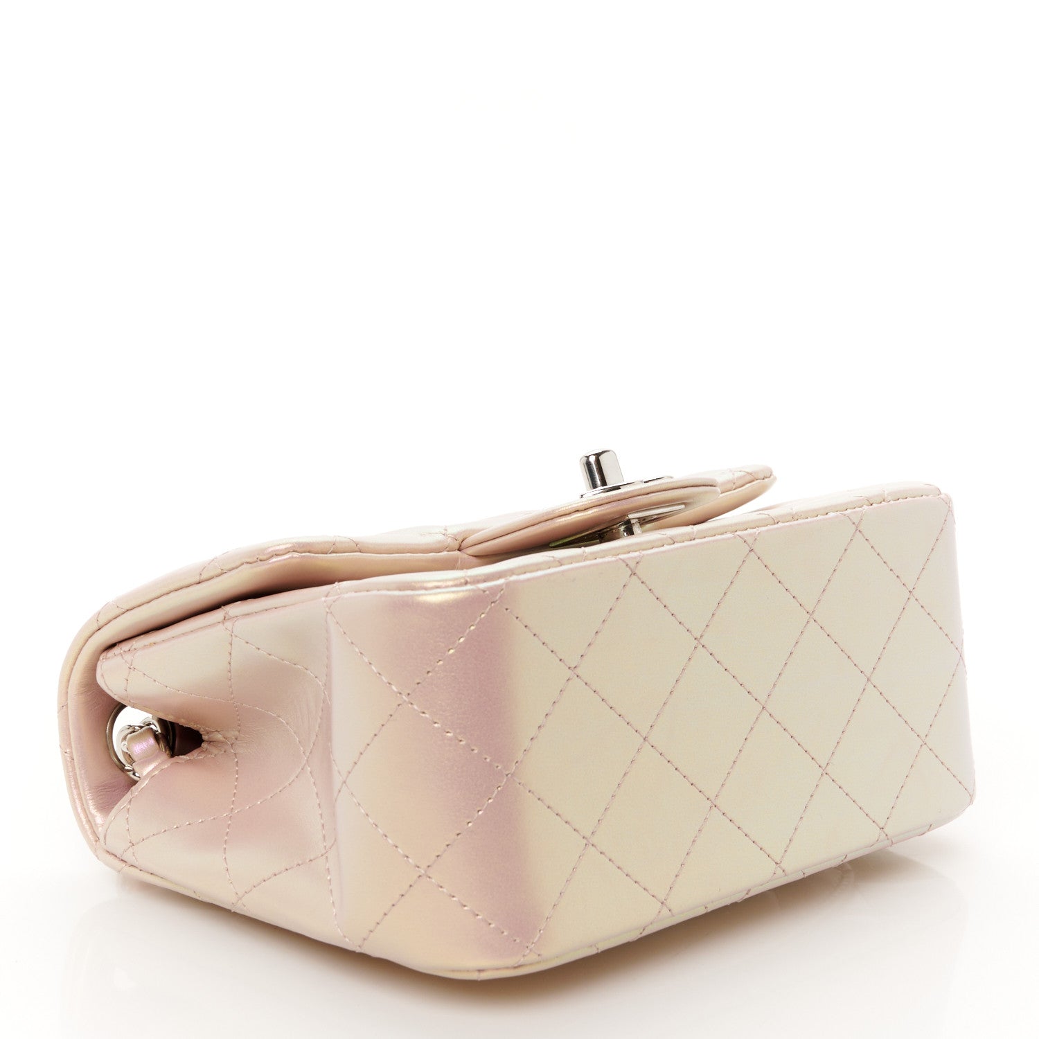 Chanel Iridescent Calfskin Quilted Mini Square Flap Pink 4 of 11