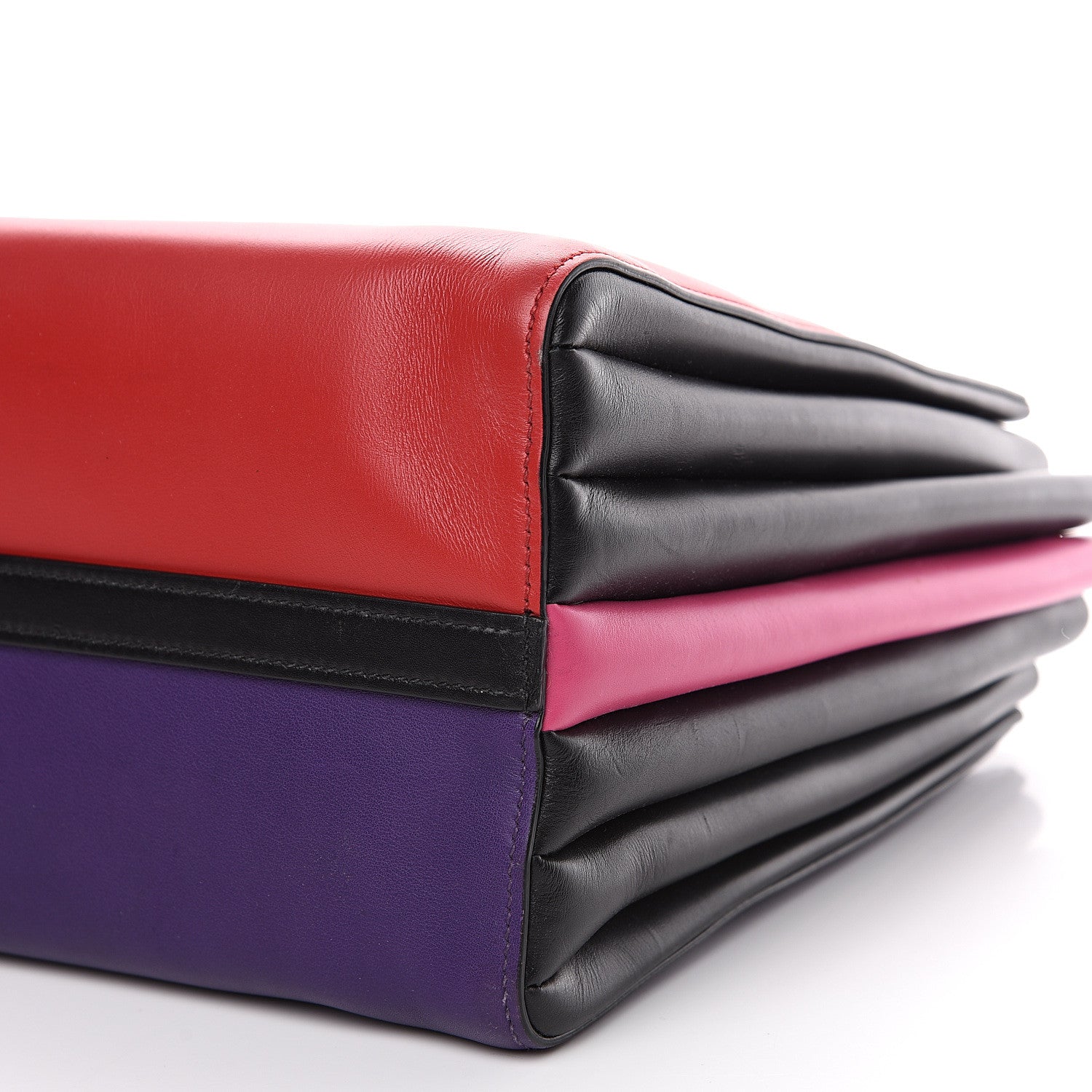 Prada City Calfskin Medium Colorblock Bibliothèque Tote Fuoco Viola Black 9 of 11