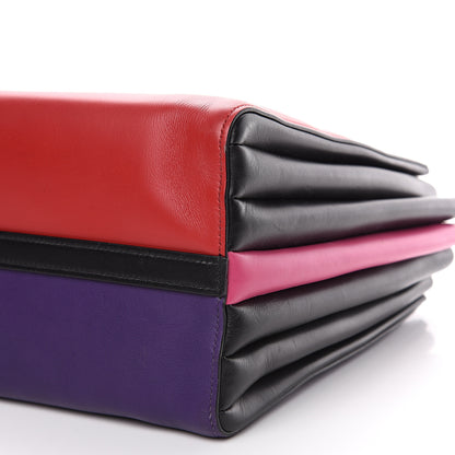 Prada City Calfskin Medium Colorblock Bibliothèque Tote Fuoco Viola Black 9 of 11