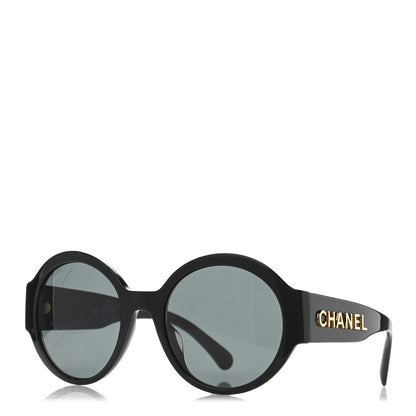 Chanel Acetate Round Sunglasses 5410 Black 1 of 4