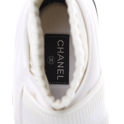 Chanel Stretch Fabric CC Sneakers 38 White 8 of 10