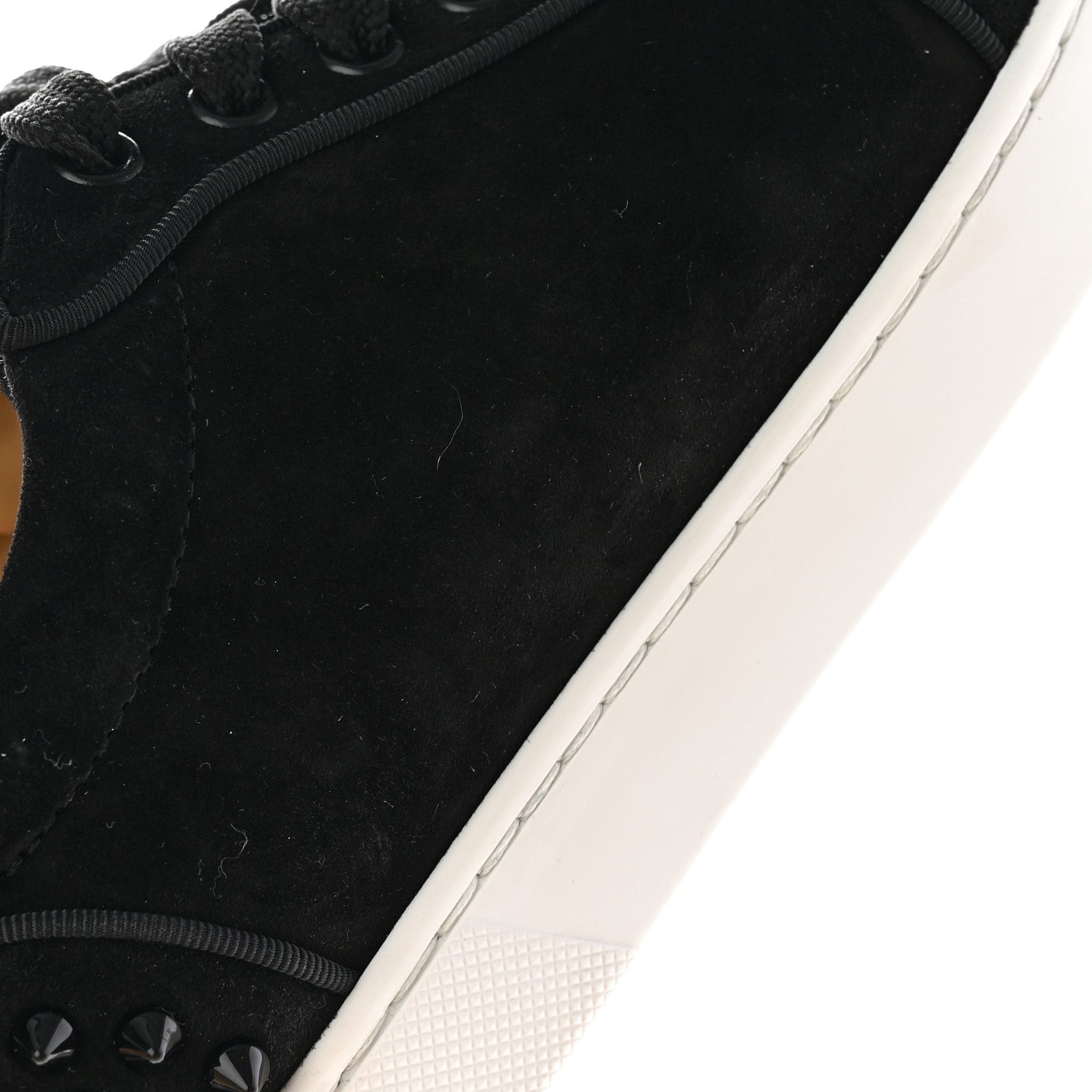 Christian Louboutin Veau Velours Spikes Womens Vieira Flat Sneakers 37 Black 10 of 14