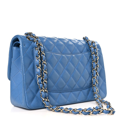 Chanel Caviar Quilted Jumbo Double Flap Blue 3 of 9