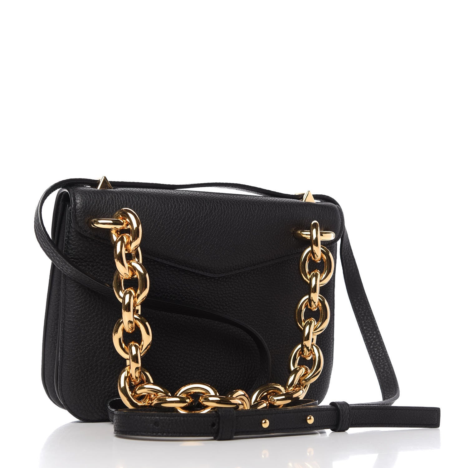 Bottega Veneta Calfskin Mount Envelope Bag Black 3 of 8