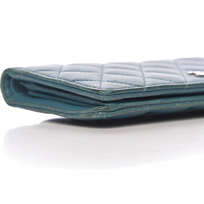 Chanel Lambskin Quilted Yen Wallet Blue 15 of 22