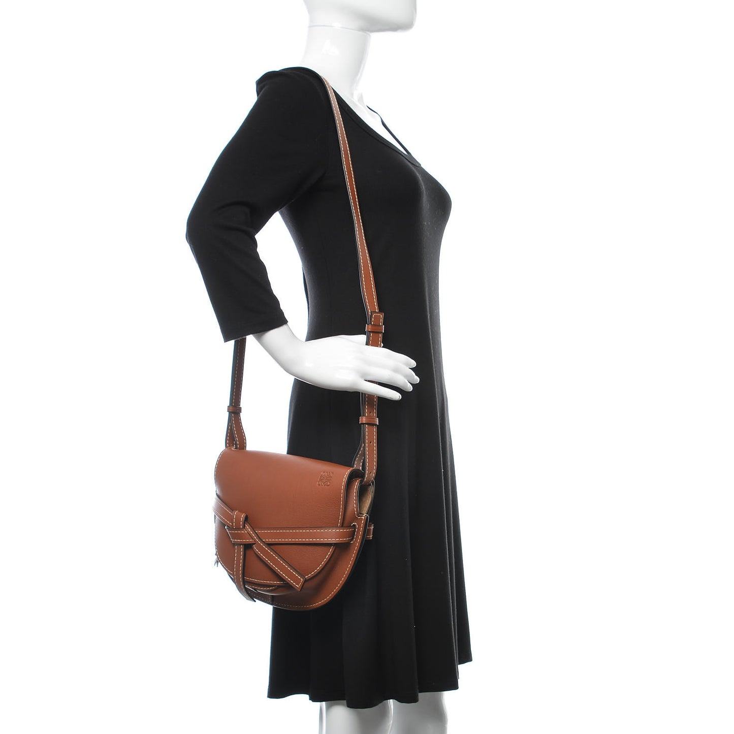 Calfskin Small Gate Crossbody Bag Pecan