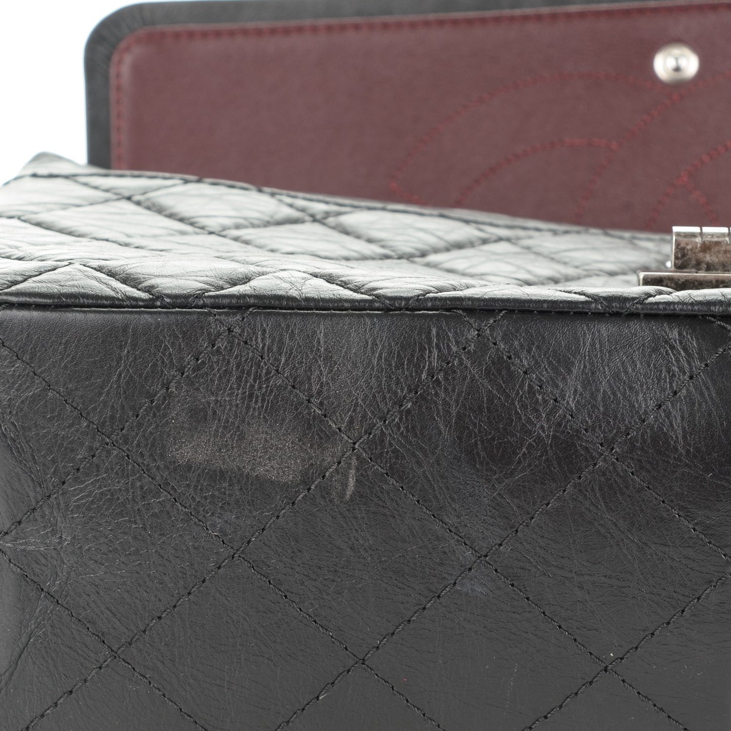 Aged Calfskin Quilted 2.55 Reissue 227 Flap Black