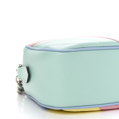 Gucci Calfskin Matelasse Diagonal Small GG Marmont Chain Shoulder Bag Multicolor Pastel 8 of 9