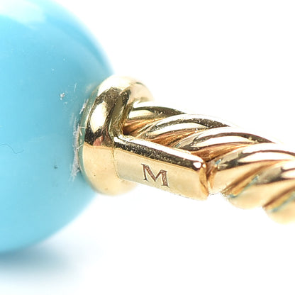David Yurman 18K Yellow Gold Turquoise 8.5mm Solari Bead Bracelet 5 of 5