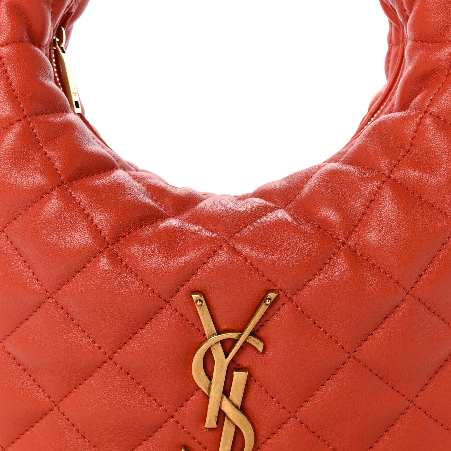 Saint Laurent Lambskin Quilted Icarino Bag Coral 8 of 10