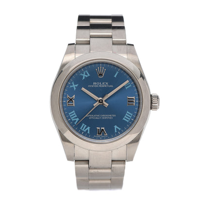 Rolex Stainless Steel 31mm Oyster Perpetual Watch Azzurro Blue Roman 177200 1 of 5