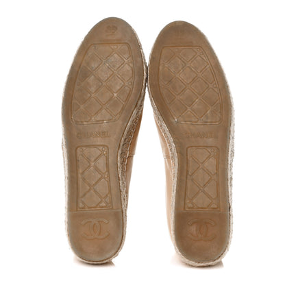 Chanel Lambskin CC Espadrilles 39 Beige Black 5 of 9