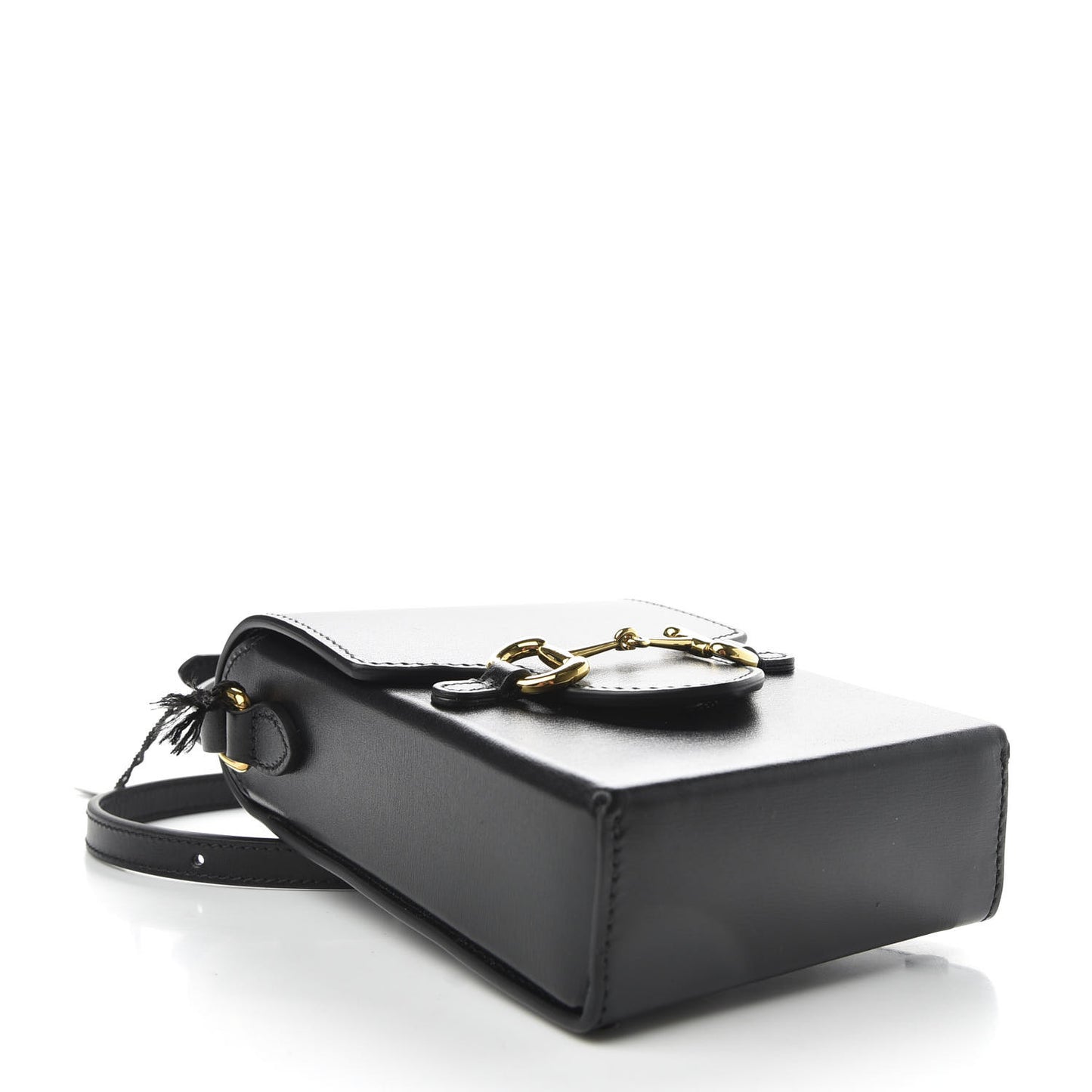 Boarded Plutone Calfskin Mini Horsebit 1955 Crossbody Bag Black