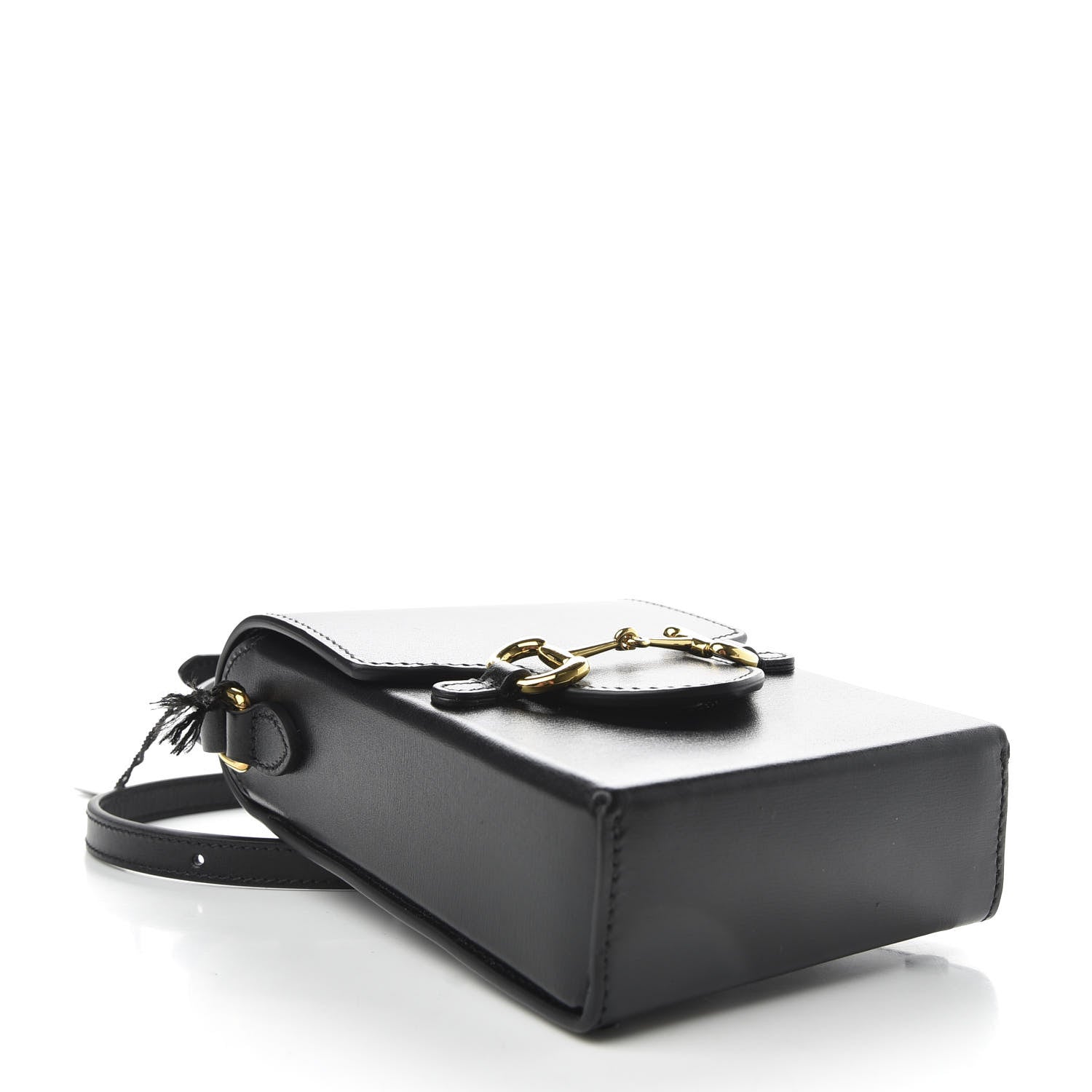 Gucci Boarded Plutone Calfskin Mini Horsebit 1955 Crossbody Bag Black 4 of 9