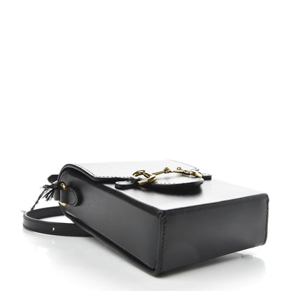 Gucci Boarded Plutone Calfskin Mini Horsebit 1955 Crossbody Bag Black 4 of 9